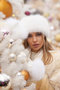 Russian Style Long Fur Trend Kalpak Hat Winter Plush Vegan Faux Fur - Soft White - 6