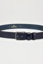 Men's 100% Genuine Leather 4 Cm Sports Navy Blue Belt - 2