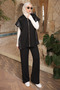 Black Vest Pants Suit - 2