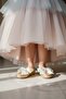 Girl's Gold Glitter Bowknot Orthopedic Stylish Ballet Flats - 5