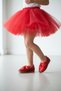 Girl's Red Silvery Orthopedic Stylish Ballerina Shoes with Bow Tie - 6