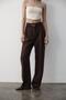Women's Linen Knitted Belt with Elastic Waist High Waist Palazzo Pants Brown - 3
