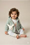 Girl baby hooded, pants and plush coat 3-piece set (6-9-12 months)