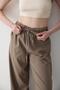 Women's Elastic Waist Wide Leg Palazzo Pants Khaki - 4