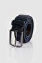 Men's 100% Genuine Leather 3.5 Cm Classic Navy Blue Belt