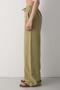 Women's Elastic Waist Wide Leg Palazzo Linen Trousers Khaki - 4