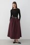 Women's Belted Ruched Detail Maxi Skirt Mürdüm - 3