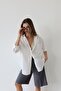 Women's Striped Buttoned Pocket Detailed Striped Oversized Shirt Pink - 2