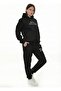 White Stylish Fleece Women's Tracksuit Set with Elasticated Legs and Pockets Hooded Compact Set