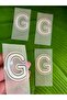 4 Pieces Iron-On Letter g Transfer Printing Embroidery 5X4 cm Gray
