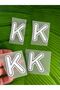 4 Pieces Iron-On Letter K Transfer Printing Emblem 5X4 cm White