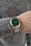 Men's Metal Wristwatch Green Dial Silver Band in Special Box - 3