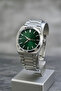 Men's Metal Wristwatch Green Dial Silver Band in Special Box - 4