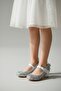 Girl's Silver Colored Stylish Shoes with Butterfly Heels on the Back - 4