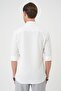 Men's Slim Fit Seersucker Fabric Patterned Long Sleeve White Shirt g 1592 - 6