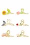 New Fashion Flower Figured Yellow Metal Large Hair Clip, Non-Slip - 3