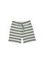 Organic Cream Blue Green Striped Elastic Waist Tshirt Shorts Boys Pajama Set - 4