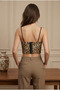 Leopard Patterned Micro Strapless Women's Bustier Crop with Wide Underwire and Supportive Straps - 2