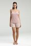 Women's Double-Breasted Pigment Printed Summer Regular Fit Pink Dressing Gown Pc9013-S-V1 - 4