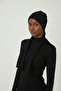 Pleated Tie Black Ready-To-Wear Turban Hijab Bonnet Suitable for Medical Use - 8
