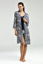 Women's Navy Blue Dressing Gown Suit - 2