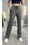 Women's Lace-Up Jersey Fabric Striped Comfortable Sweatpants