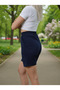 Women's Navy Blue High Waist Shorts - 3