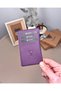 Genuine Leather - Zippered Mini Coin Compartment - Purple Color Women's Card Holder 2126 - 2