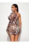 Leopard Print One-Sleeve Cut-Out Mini Dress