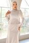 Necklace Detailed Fish Model Lace Hijab Evening Dress Stone 1058 - 4