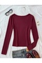Women's Burgundy Lace Collar Foyonlu Blouse Be175 - 3