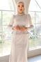 Necklace Detailed Fish Model Lace Hijab Evening Dress Stone 1058 - 5