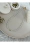 White Glass Beaded Women's Necklace with Heart |   Water Green Heart Necklace - 2