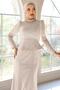 Necklace Detailed Fish Model Lace Hijab Evening Dress Stone 1058 - 2