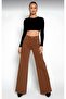 90's Brown Super High Waist Loose Leg Denim Palazzo Trousers