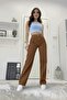 Scool Brown Lycra Super High Waist Loose Jeans(super High.)Wide Leg - 2