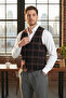 Plaid Patterned V-Neck Vest Slim Fit