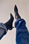 Loravo Women's Stretch Matte Leather Heeled Boots Black