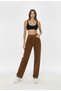 All Blue Loose Lycra Women's Brown Super High Waist Loose Leg Denim Jeans Palazzo Trousers