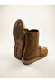 Women's Buckle Detailed Tan Genuine Leather Suede Boots - 3