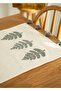 Gray Color Tree Embroidered Tasseled Buldan Handwork Cotton Runner (40X130 cm) - 4