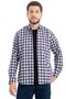 Men's Blue Checkered Winter Shirt Woolen Pocket Wide Cut - 3