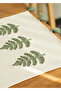 Green Color Tree Embroidered Tasseled Buldan Handwork Cotton Runner (40X130 cm) - 7