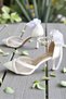 Short Heeled Shoes with Pearls and Hard Hats, Mesh Bridal Wedding Evening Dress Shoes Evening Party Shoes - 2