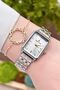 Gold Gray Color Adjustable Strap Gift Packaged Women's Wrist Watch and Bracelet - 2