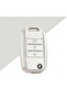 Kia Compatible Rio, Picanto, Sportege, Ceed, Optima, Sorento, Stinger, Cerato, Forte Silver Edge Tpu Key Case Cover (White) - 3