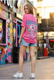 Women's Cotton Oversize T-Shirt with Front Logo and Back Print - 3