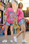 Women's Cotton Oversize T-Shirt with Front Logo and Back Print