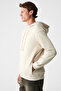 Alessio Men's 100% Cotton Hooded Cord Detailed Oversized Fit Beige Sweatshirt - 5