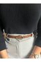 Kindle Patterned Faux Leather Women's Gold Buckle Jacket Belt Dress Pants Belt